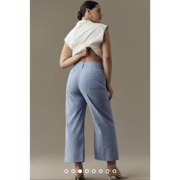 MWT Anthropologie Maeve The Colette Crop Wide Leg Pants Size 20W Lilac Purple - Picture 4 of 11